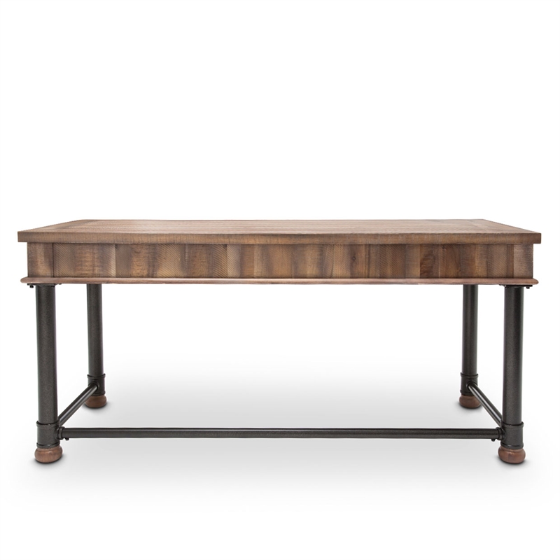 Michael Amini Crossings Wood & Metal Writing Desk in Reclaimed Barn Brown