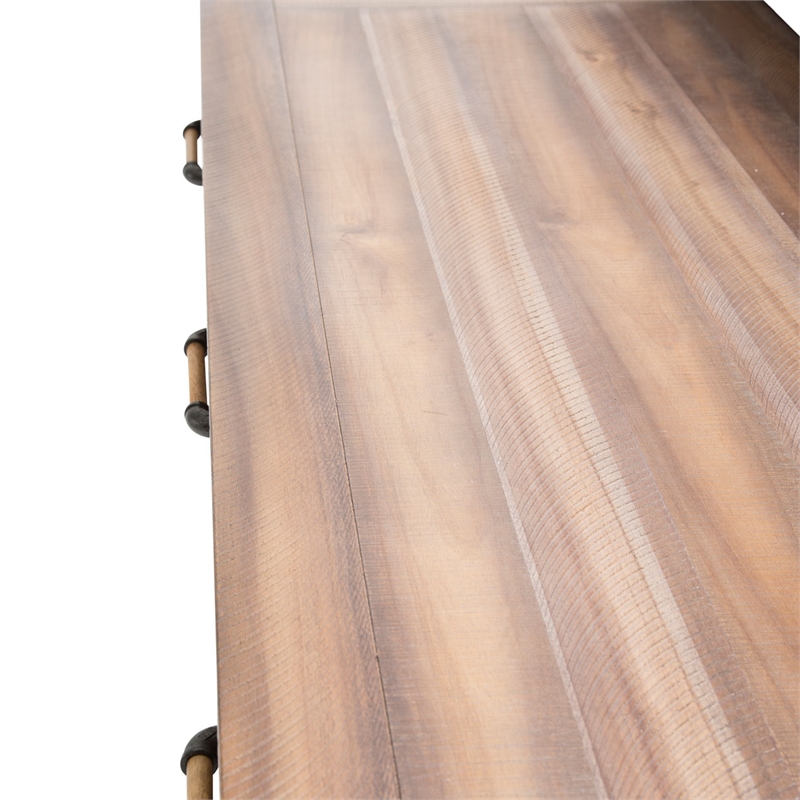 Michael Amini Crossings Wood & Metal Writing Desk in Reclaimed Barn Brown