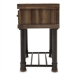 Michael Amini Crossings Wood & Metal Side Table with Drawer - Barn Brown