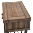 Michael Amini Crossings Wood & Metal Side Table with Drawer - Barn Brown