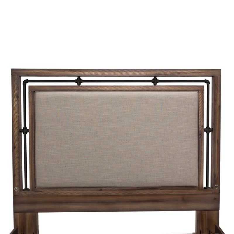 Michael Amini Crossings King Panel Bed with Drawers - Brown