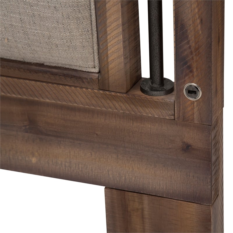 Michael Amini Crossings King Panel Bed with Drawers - Brown