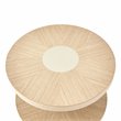 Michael Amini Laguna Ridge Modern Wood & Metal Chairside Table in Washed Oak