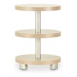 Michael Amini Laguna Ridge Modern Wood & Metal Chairside Table in Washed Oak