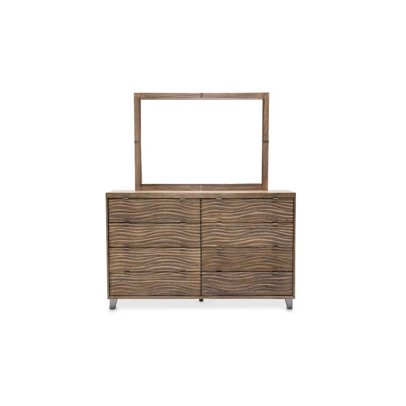 Michael Amini Del Mar Sound Dresser with Mirror in Boardwalk Brown