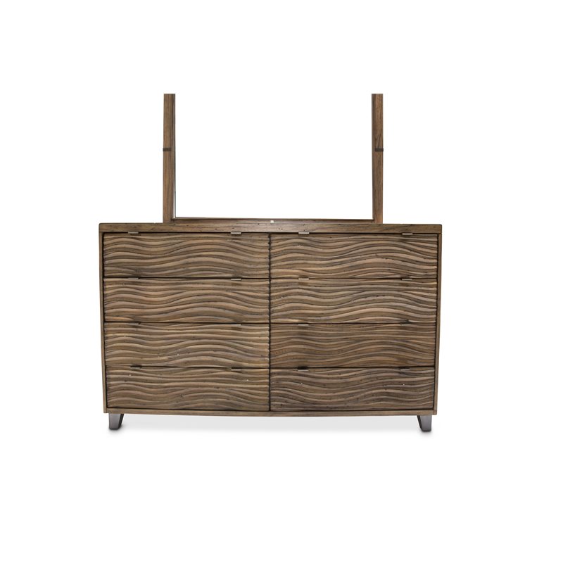 Michael Amini Del Mar Sound Dresser with Mirror in Boardwalk Brown