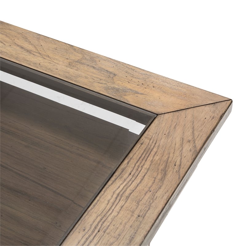 Michael Amini Del Mar Sound Wood & Glass Cocktail Table in Boardwalk Brown