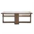 Michael Amini Del Mar Sound Wood & Glass Cocktail Table in Boardwalk Brown