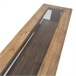 Michael Amini Del Mar Sound Wood & Glass Console Table in Boardwalk Brown