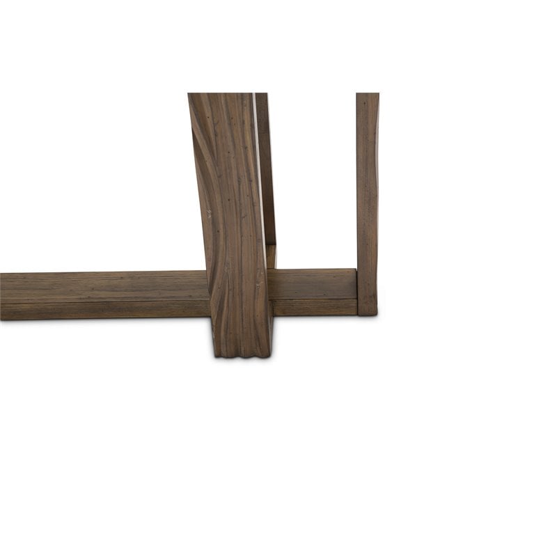 Michael Amini Del Mar Sound Wood & Glass Console Table in Boardwalk Brown