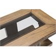 Michael Amini Del Mar Sound Wood & Glass Console Table in Boardwalk Brown
