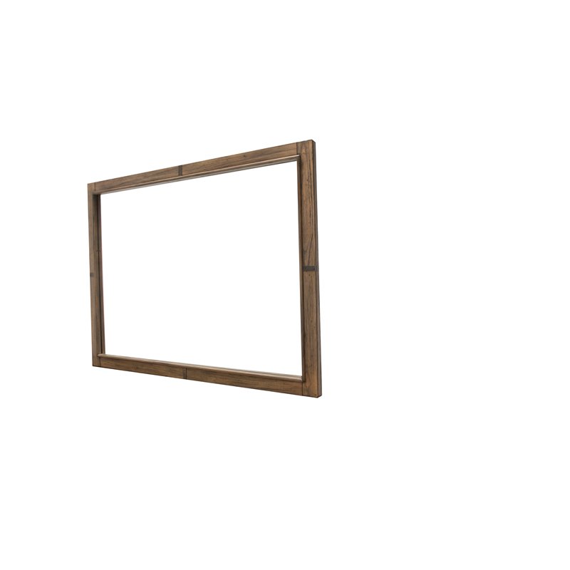 Michael Amini Del Mar Sound Wood & Glass Wall Mirror in Boardwalk Brown