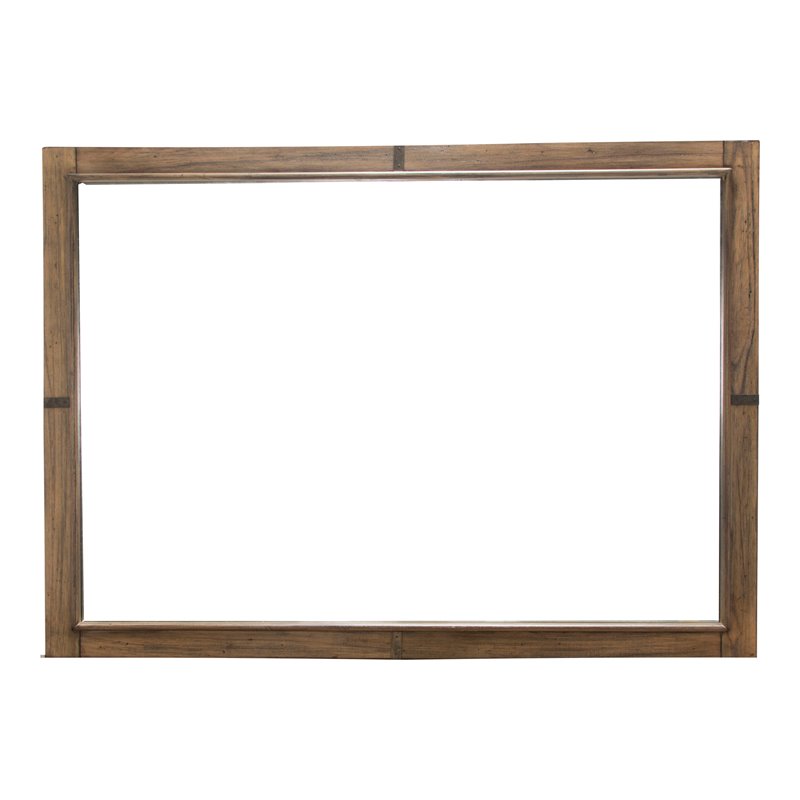 Michael Amini Del Mar Sound Wood & Glass Wall Mirror in Boardwalk Brown