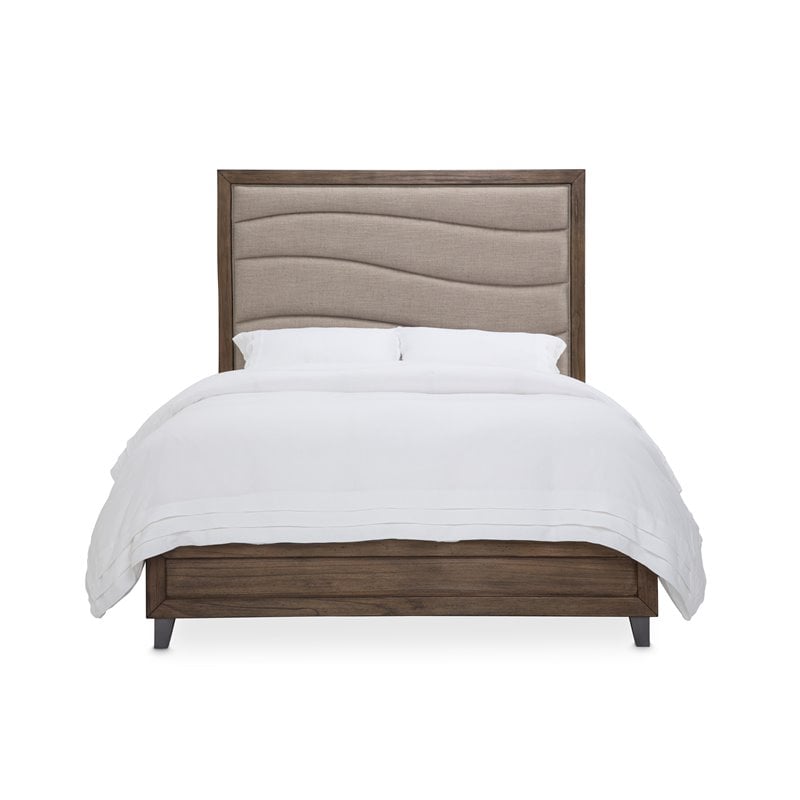 Michael Amini Del Mar Sound Eastern King Panel Bed - Boardwalk Brown