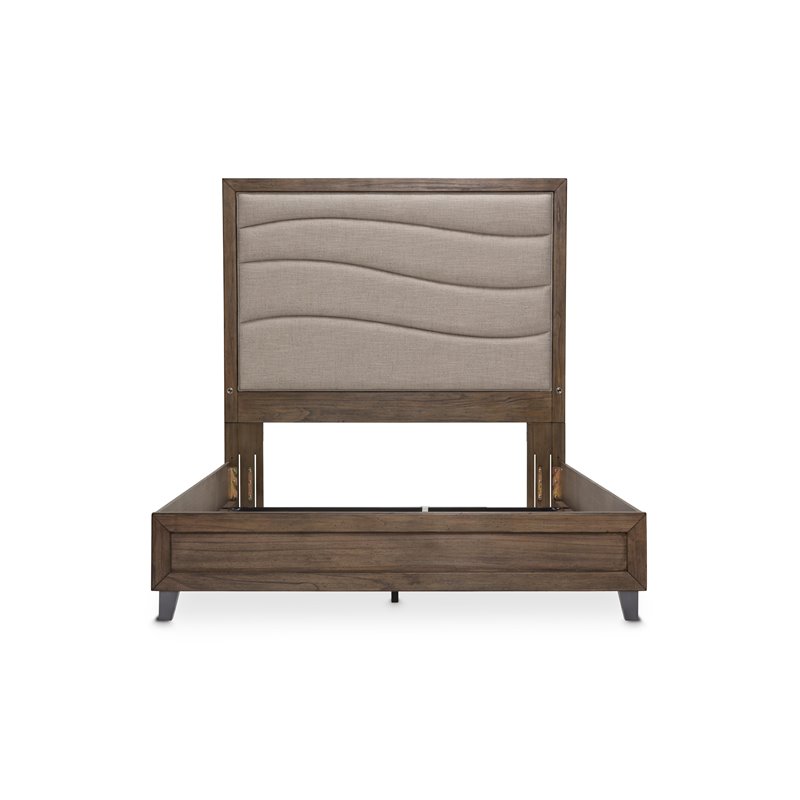Michael Amini Del Mar Sound Queen Panel Bed in Boardwalk Brown