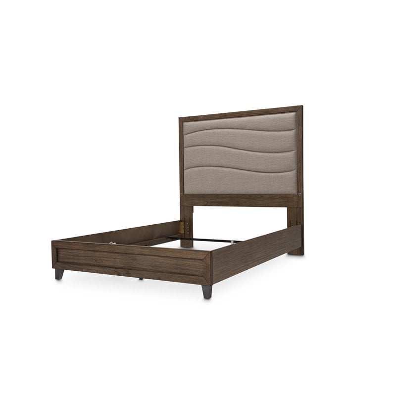 Michael Amini Del Mar Sound Queen Panel Bed in Boardwalk Brown