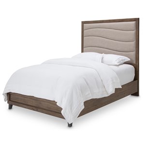 michael amini del mar sound queen panel bed in boardwalk brown