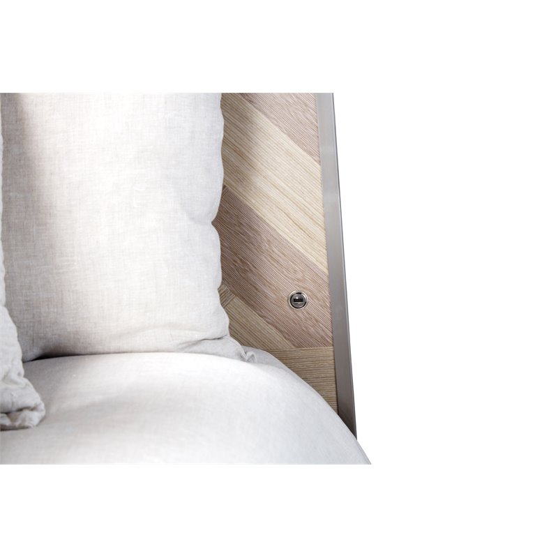 Michael Amini Silverlake Village Eastern King Panel Bed in Washed Oak