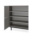 Michael Amini State St. Stainless Steel Accent Cabinet in Saffron Red/Black
