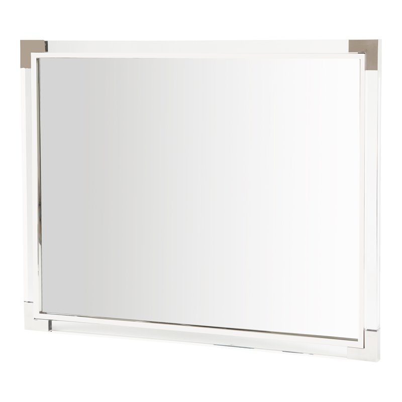 Michael Amini State St. Modern Acrylic Wall Mirror - Clear