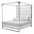 Michael Amini State St. Metal Eastern King Canopy Bed in Off White
