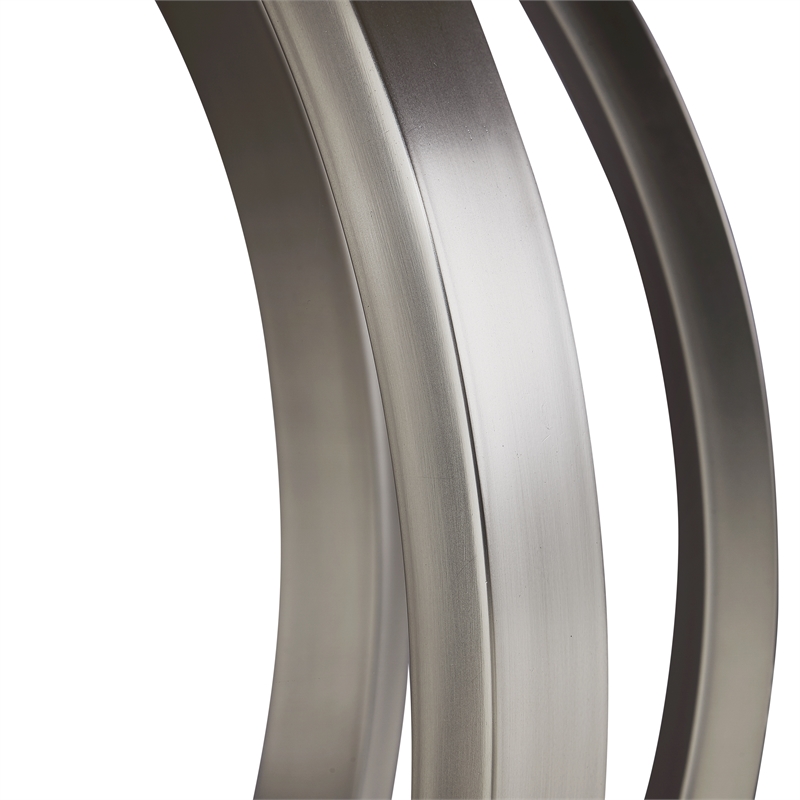 Michael Amini Eclipse Round Poplar & Steel Dining Table in Moonlight Gray