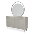 Michael Amini Eclipse Wood & Marble Sideboard with Mirror in Moonlight Gray