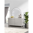 Michael Amini Eclipse Wood & Marble Sideboard with Mirror in Moonlight Gray