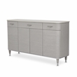 Michael Amini Eclipse Wood & Marble Sideboard with Mirror in Moonlight Gray