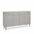 Michael Amini Eclipse Wood & Marble Sideboard with Mirror in Moonlight Gray