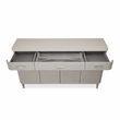 Michael Amini Eclipse Wood & Marble Sideboard with Mirror in Moonlight Gray