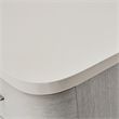 Michael Amini Eclipse Wood & Marble Sideboard with Mirror in Moonlight Gray