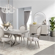 Michael Amini Eclipse Wood & Marble Sideboard with Mirror in Moonlight Gray