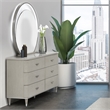 Michael Amini Eclipse Wood & Marble Dresser with Mirror Set in Moonlight Gray