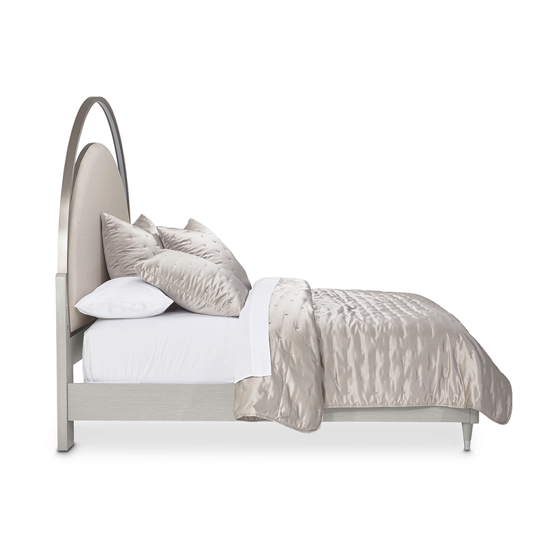 Michael Amini Eclipse Cal. King Bed with LED Lights - Moonlight Gray