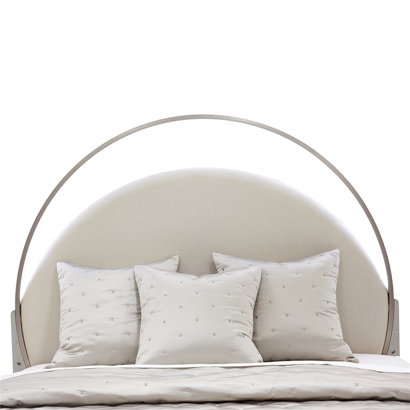Michael Amini Eclipse Cal. King Bed with LED Lights - Moonlight Gray
