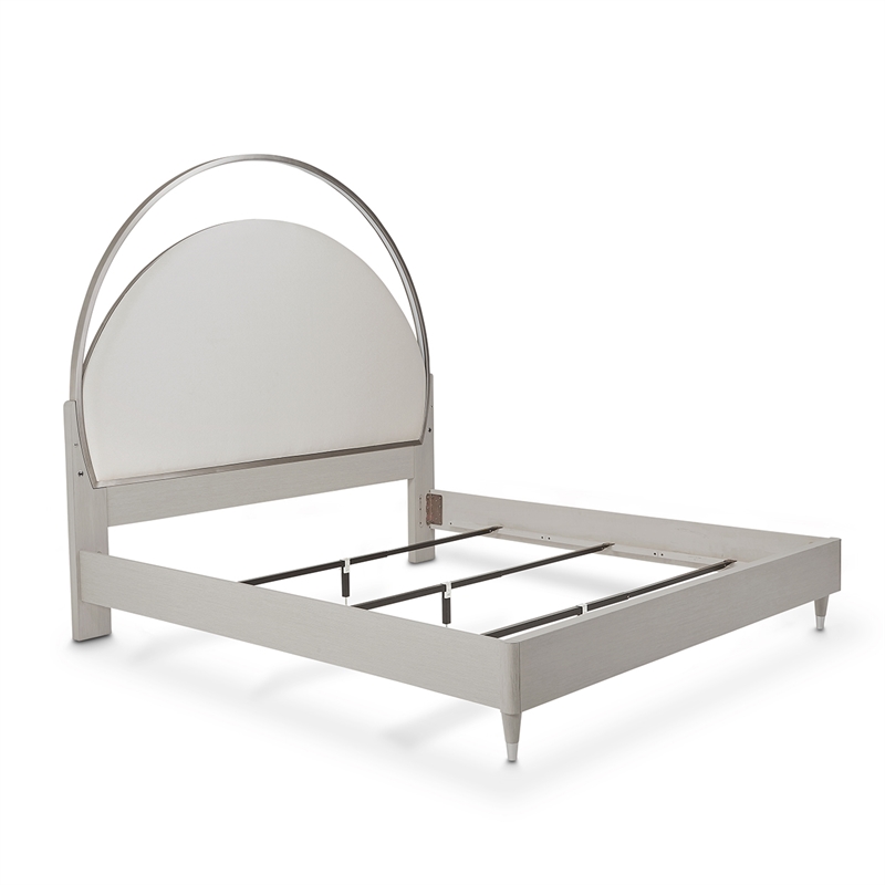 Michael Amini Eclipse Cal. King Bed with LED Lights - Moonlight Gray