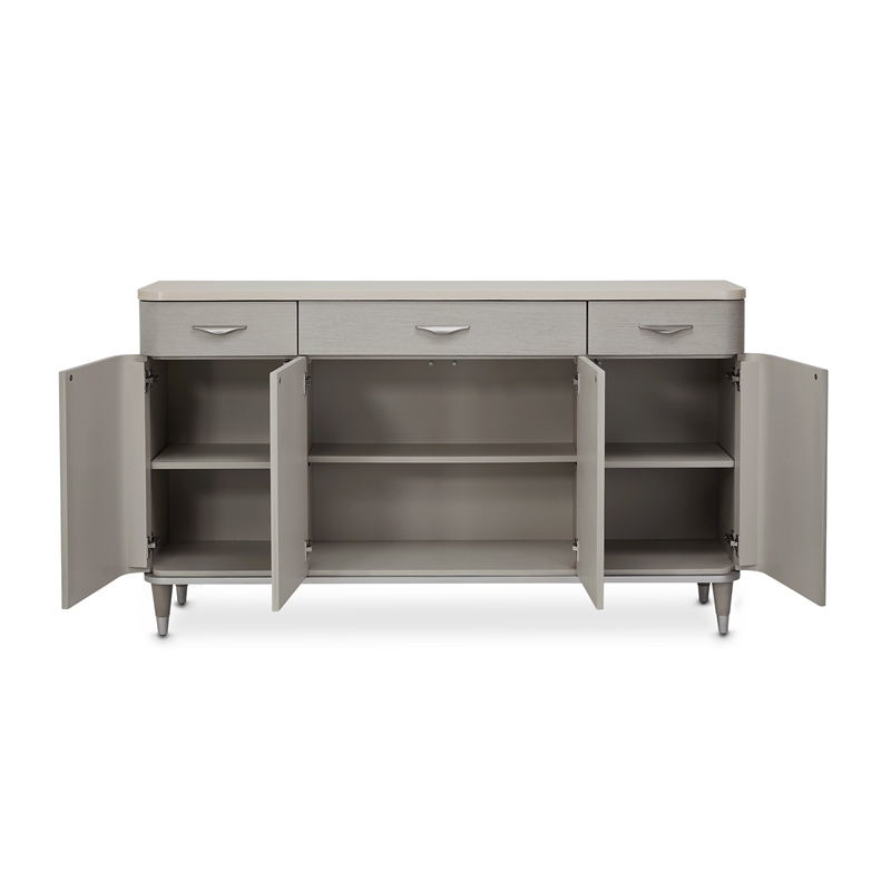 Michael Amini Eclipse Poplar Wood Sideboard in Moonlight Gray