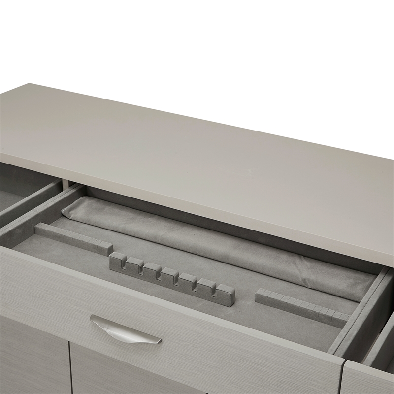 Michael Amini Eclipse Poplar Wood Sideboard in Moonlight Gray