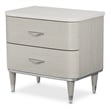 Michael Amini Eclipse Poplar Wood & Marble Nightstand in Moonlight Gray