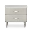 Michael Amini Eclipse Poplar Wood & Marble Nightstand in Moonlight Gray