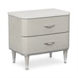 Michael Amini Eclipse Poplar Wood & Marble Nightstand in Moonlight Gray