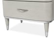 Michael Amini Eclipse Poplar Wood & Marble Nightstand in Moonlight Gray