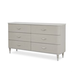 Michael Amini Eclipse Poplar Wood & Marble Dresser in Moonlight Gray