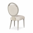 Michael Amini Eclipse Wood & Fabric Side Chair in Moonlight Gray (Set of 2)