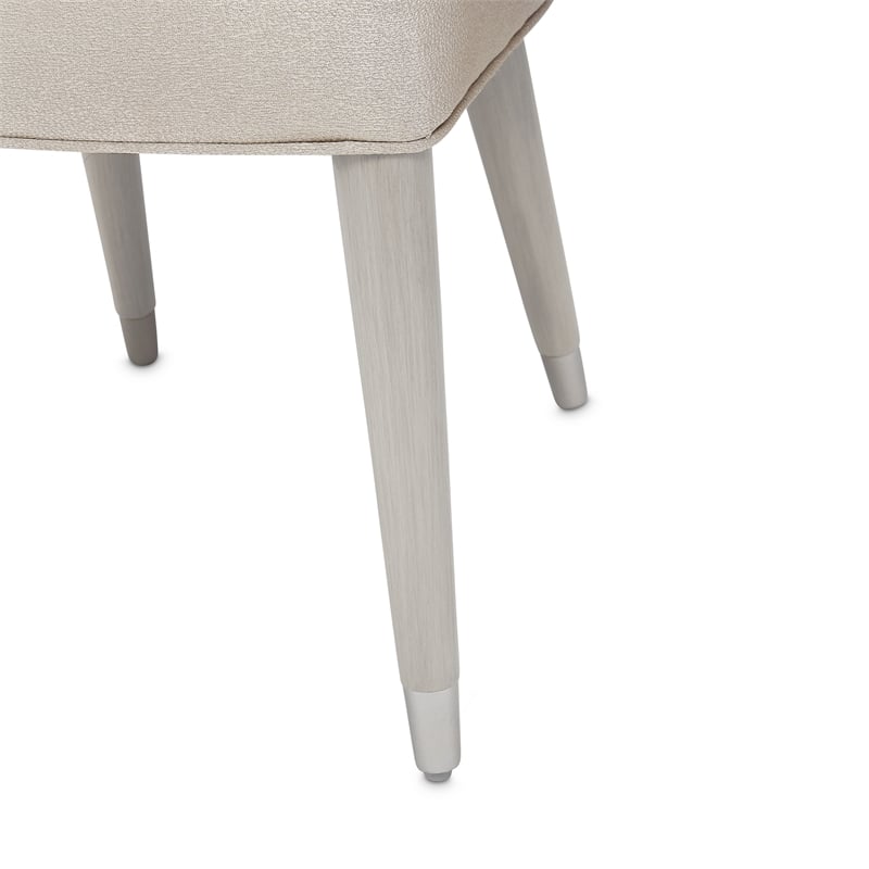 Michael Amini Eclipse Wood & Fabric Side Chair in Moonlight Gray (Set of 2)