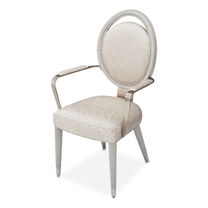 Michael Amini Eclipse Dining Arm Chair in Moonlight Gray - Set of 2