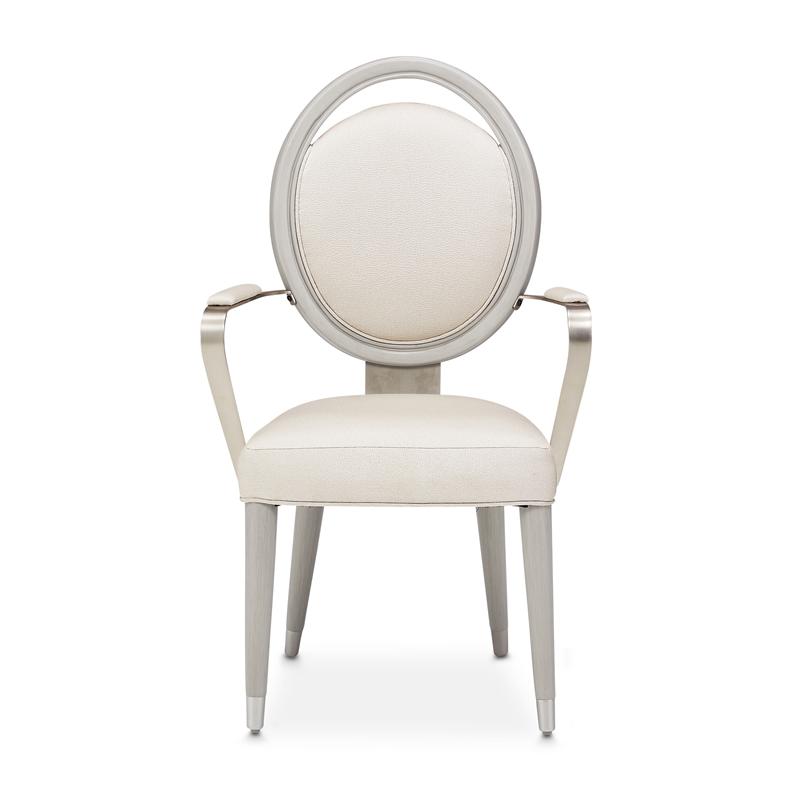 Michael Amini Eclipse Dining Arm Chair in Moonlight Gray - Set of 2