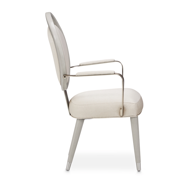 Michael Amini Eclipse Dining Arm Chair in Moonlight Gray - Set of 2