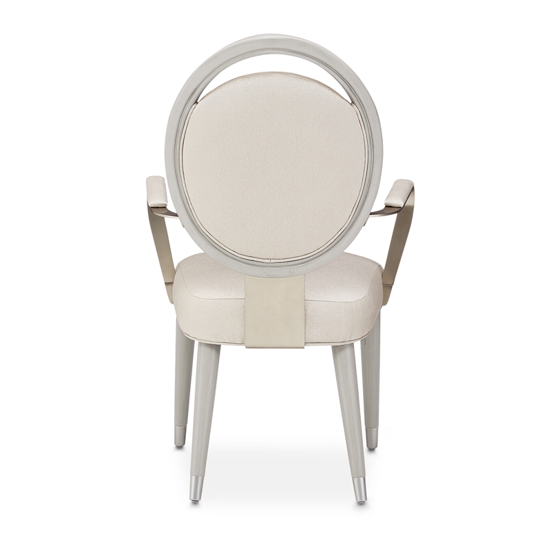 Michael Amini Eclipse Dining Arm Chair in Moonlight Gray - Set of 2